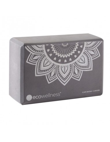 Ecowellness Yoga Block QB022 Yoga Î¤Î¿Ï…Î²Î»Î¬ÎºÎ¹ Î“ÎºÏÎ¹ 22x7.5x15cm